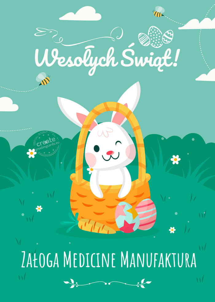 Wesoły zajączek wielkanocny składa Ci Załoga Medicine Manufaktura życzenia