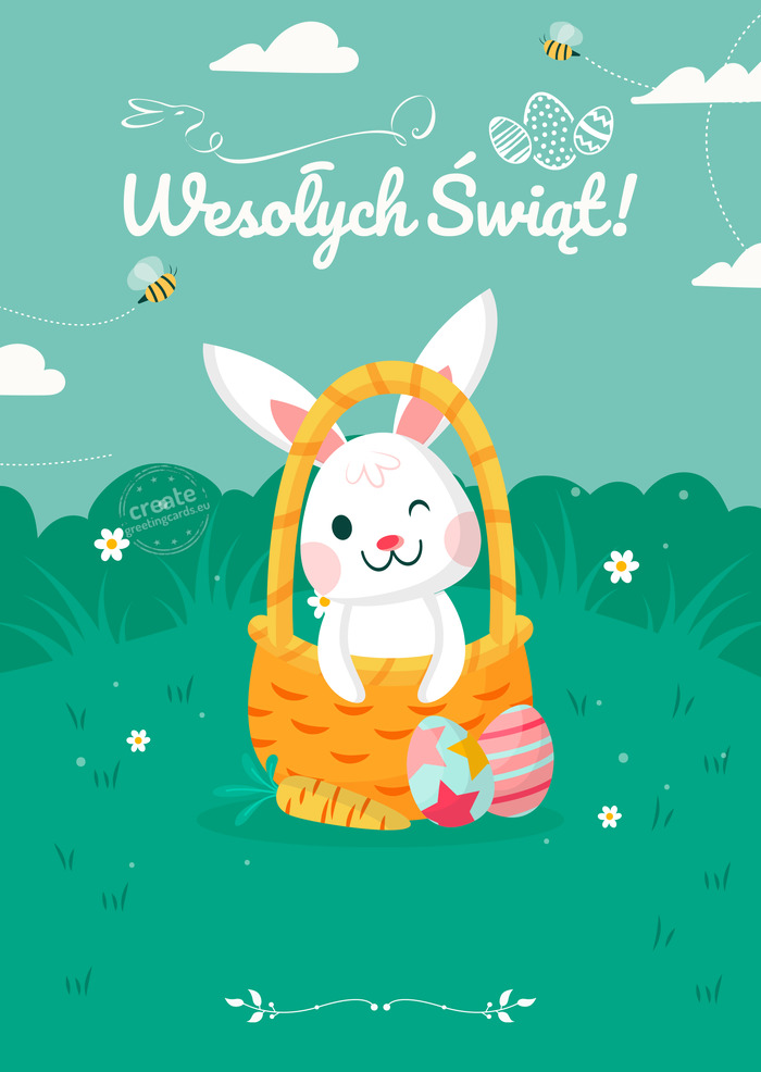 Wesoły zajączek wielkanocny składa Ci 😀 życzenia