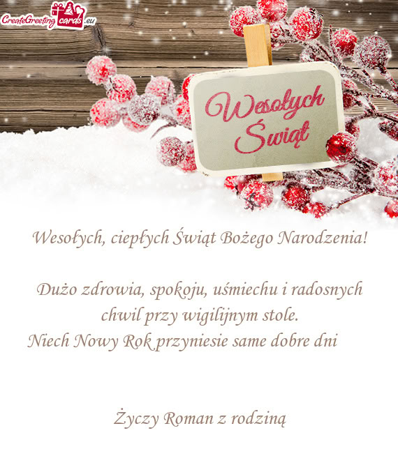 Wesołych, ciepłych Świąt Bożego Narodzenia