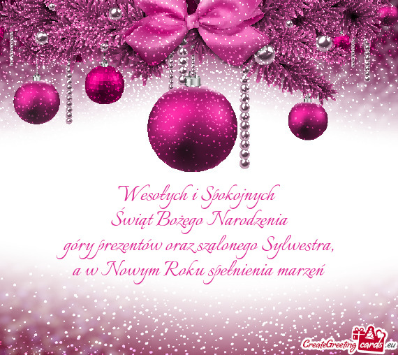 Wesołych i Spokojnych  Świąt Bożego Narodzenia  góry prezentów oraz