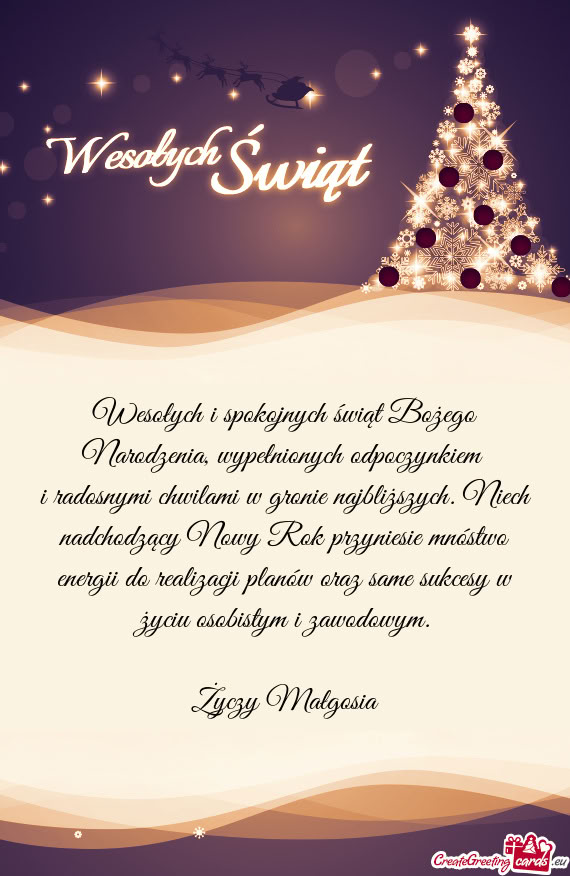 Wesołych i spokojnych świąt Bożego Narodzenia, wypełnionych odpoczynkiem