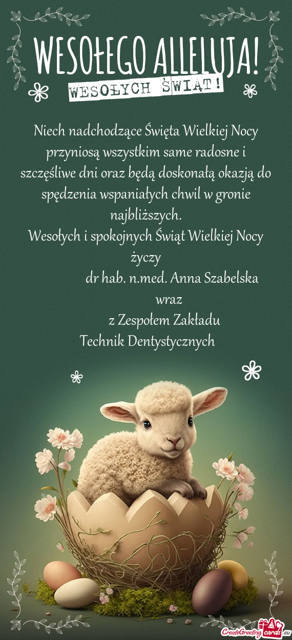 Wesołych i spokojnych Świąt Wielkiej Nocy życzy