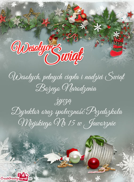Wesołych, pełnych ciepła i nadziei Świąt Bożego Narodzenia