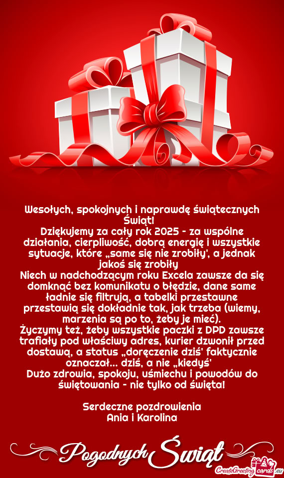 Wesołych, spokojnych i naprawdę świątecznych Świąt! 🎄