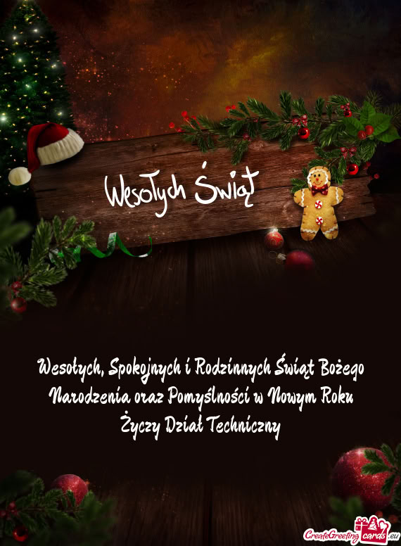 Wesołych, Spokojnych i Rodzinnych Świąt Bożego Narodzenia oraz Pomyślności w Nowym Roku