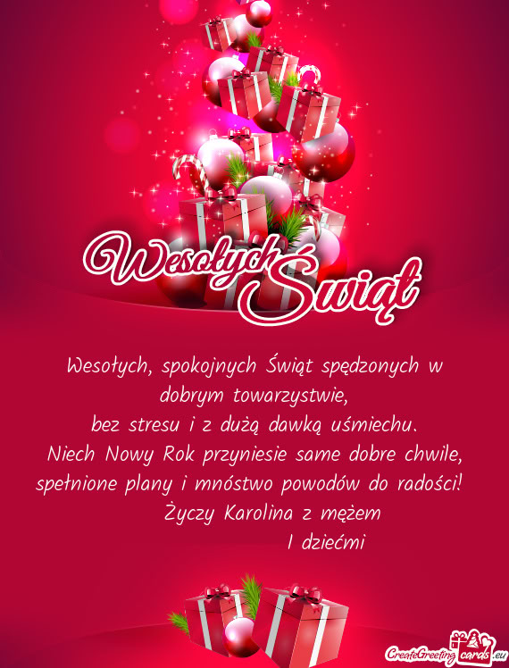 Wesołych, spokojnych Świąt spędzonych w dobrym towarzystwie