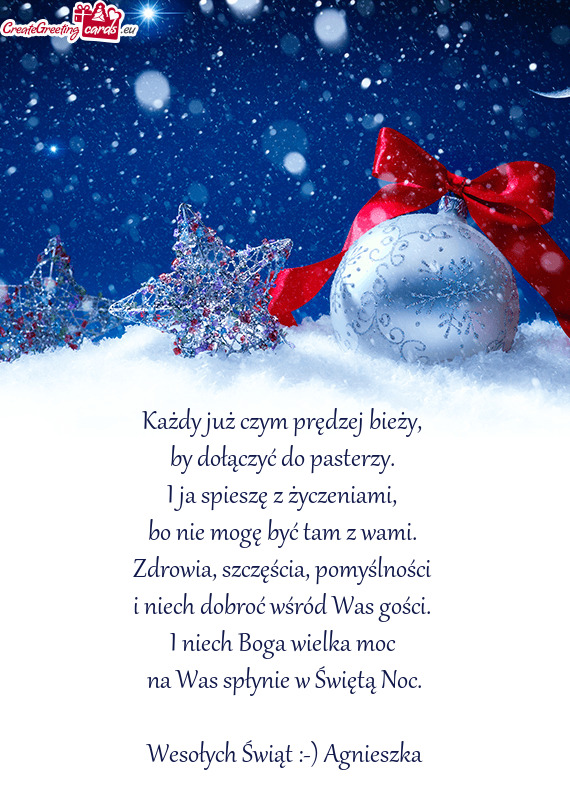 Wesołych Świąt :-) Agnieszka