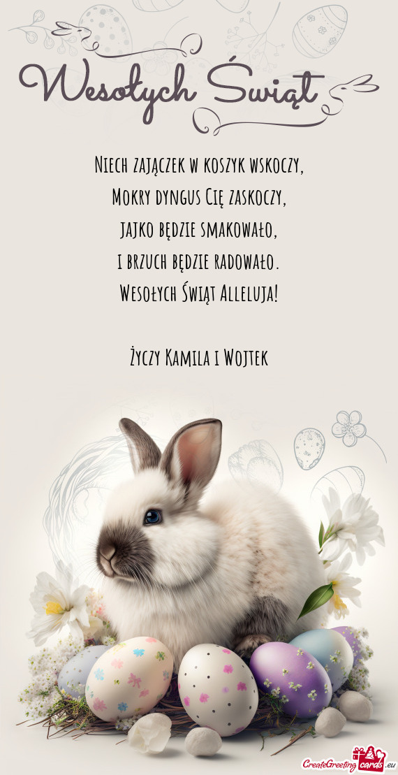 Wesołych Świąt Alleluja! Kamila i Wojtek