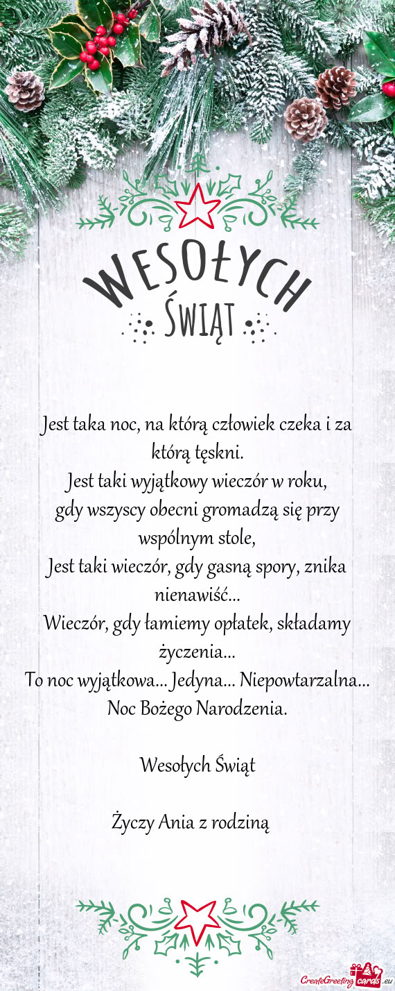 Wesołych Świąt Ania z rodziną 🎄