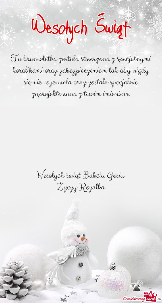 Wesołych świąt Babciu Gosiu