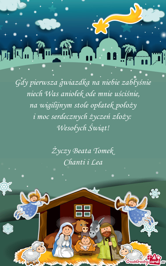 Wesołych Świąt! Beata Tomek Chanti i Lea