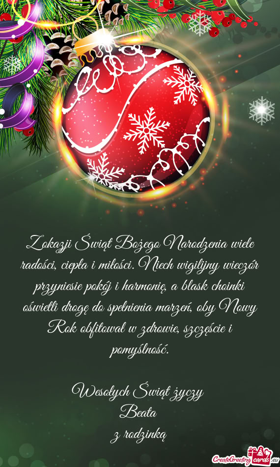 Wesołych Świąt Beata z rodzinką