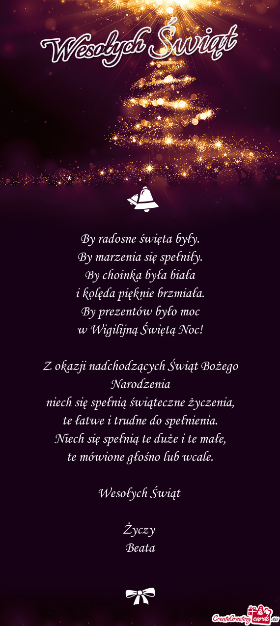 Wesołych Świąt  Beata