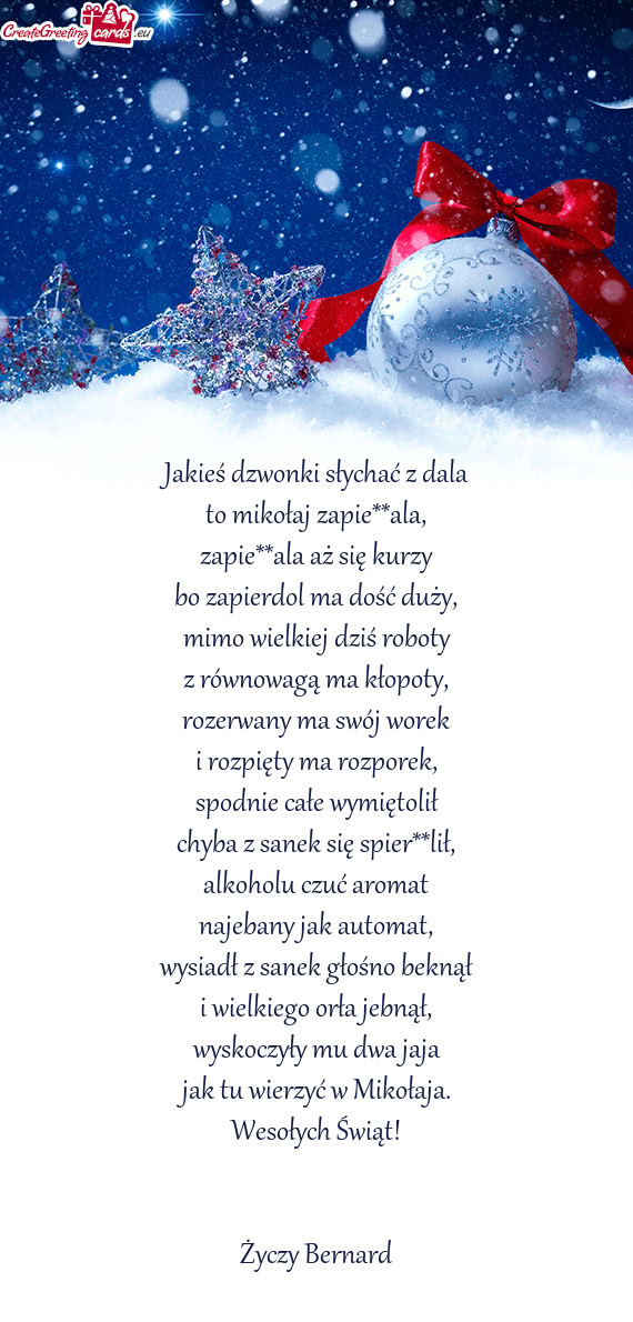 Wesołych Świąt!  Bernard