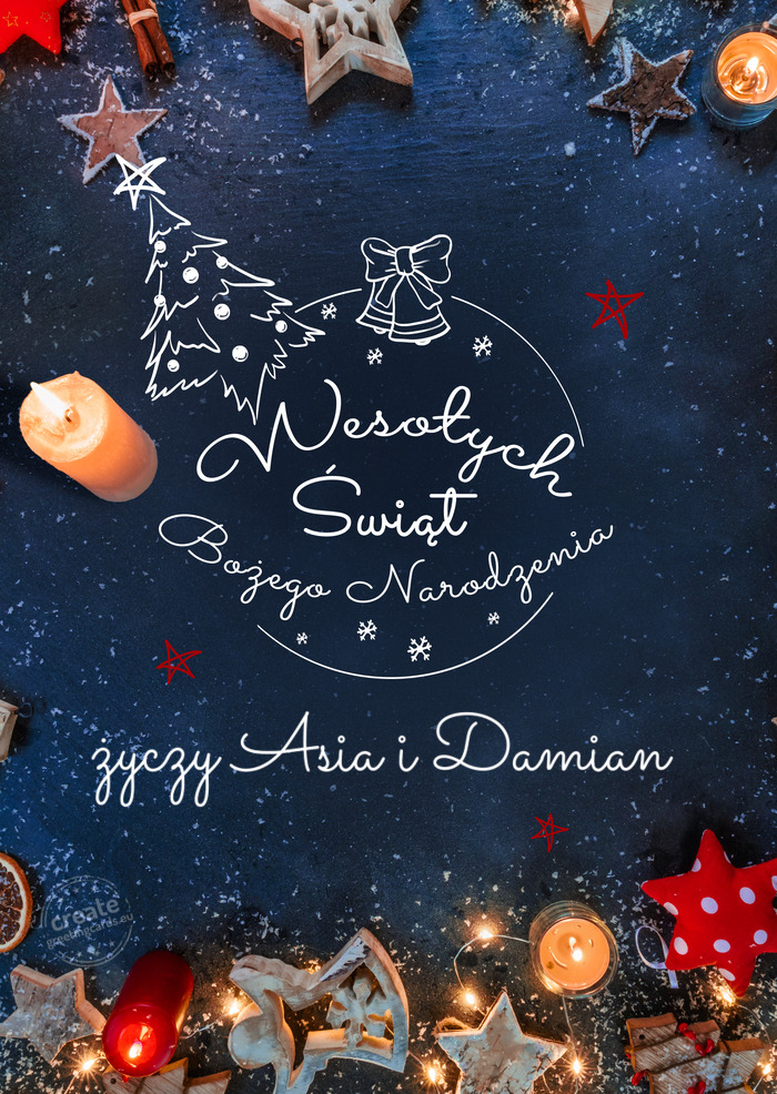 Wesołych Świąt bożego narodzenia Asia i Damian