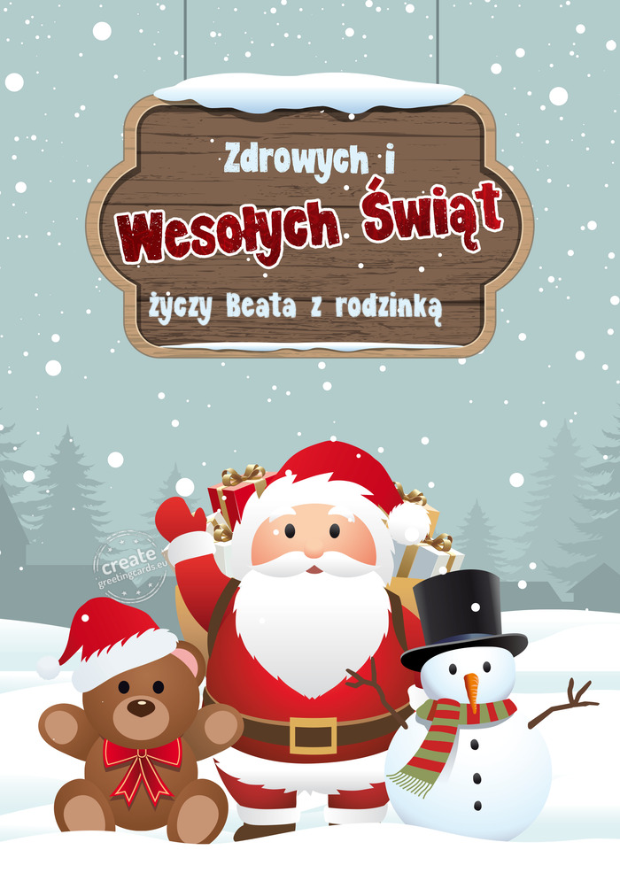 Wesołych Świąt Bożego narodzenia Beata z rodzinką😁