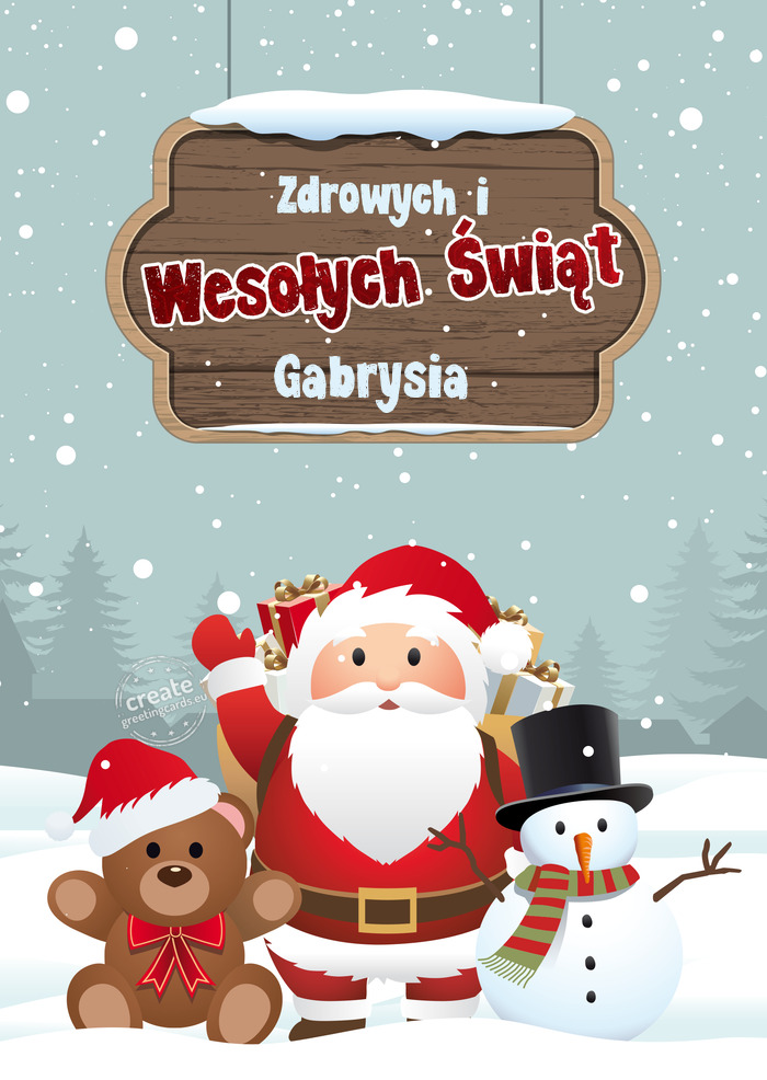 Wesołych Świąt Bożego narodzenia Gabrysia