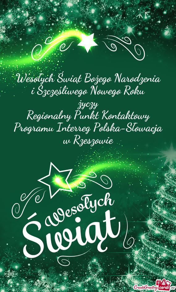 Wesołych Świąt Bożego Narodzenia i Szczęśliwego Nowego Roku życzy Regionalny Punkt Kontakt