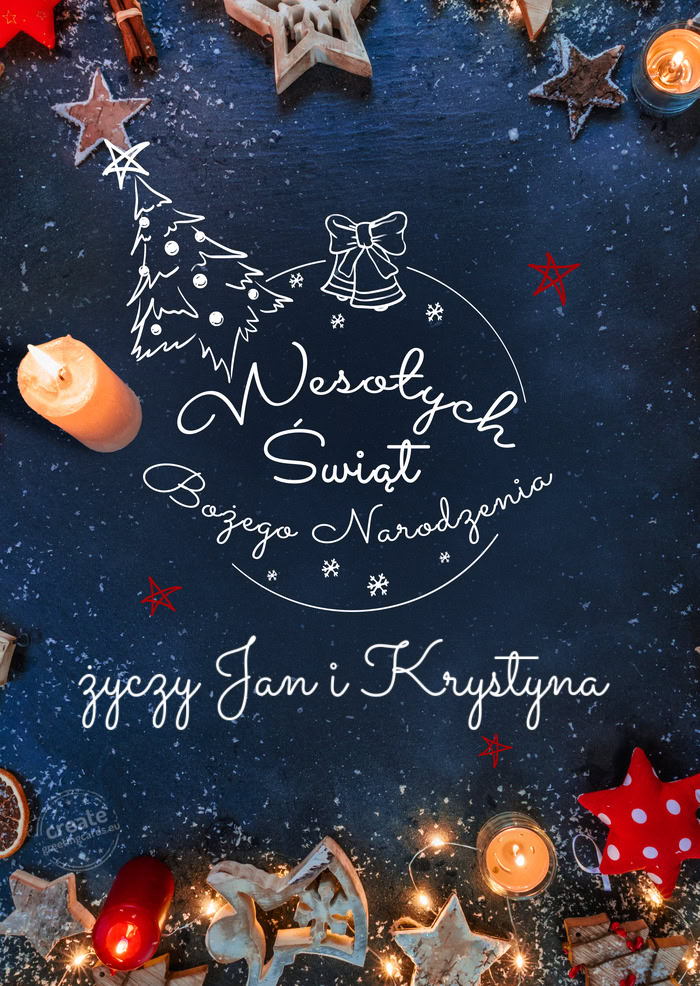 Wesołych Świąt bożego narodzenia Jan i Krystyna