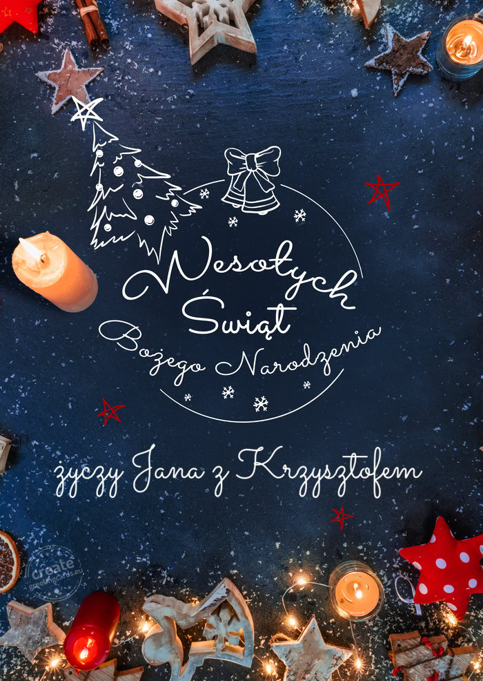 Wesołych Świąt bożego narodzenia Jana z Krzysztofem