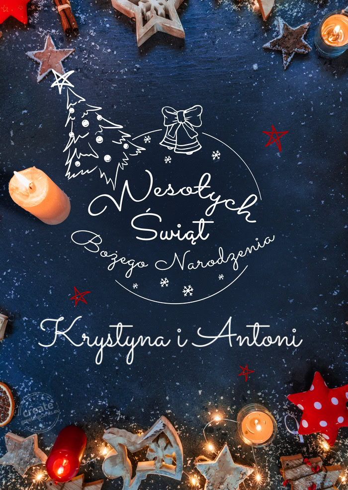 Wesołych Świąt bożego narodzenia Krystyna i Antoni