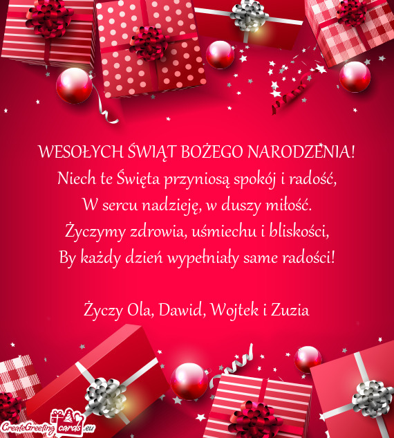 WESOŁYCH ŚWIĄT BOŻEGO NARODZENIA! Niech te Święta przyniosą spokój i radość