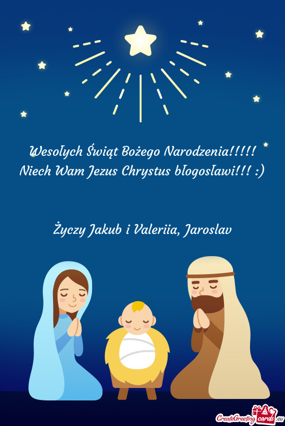 Wesołych Świąt Bożego Narodzenia!!!!! Niech Wam Jezus Chrystus błogosławi!!! :)