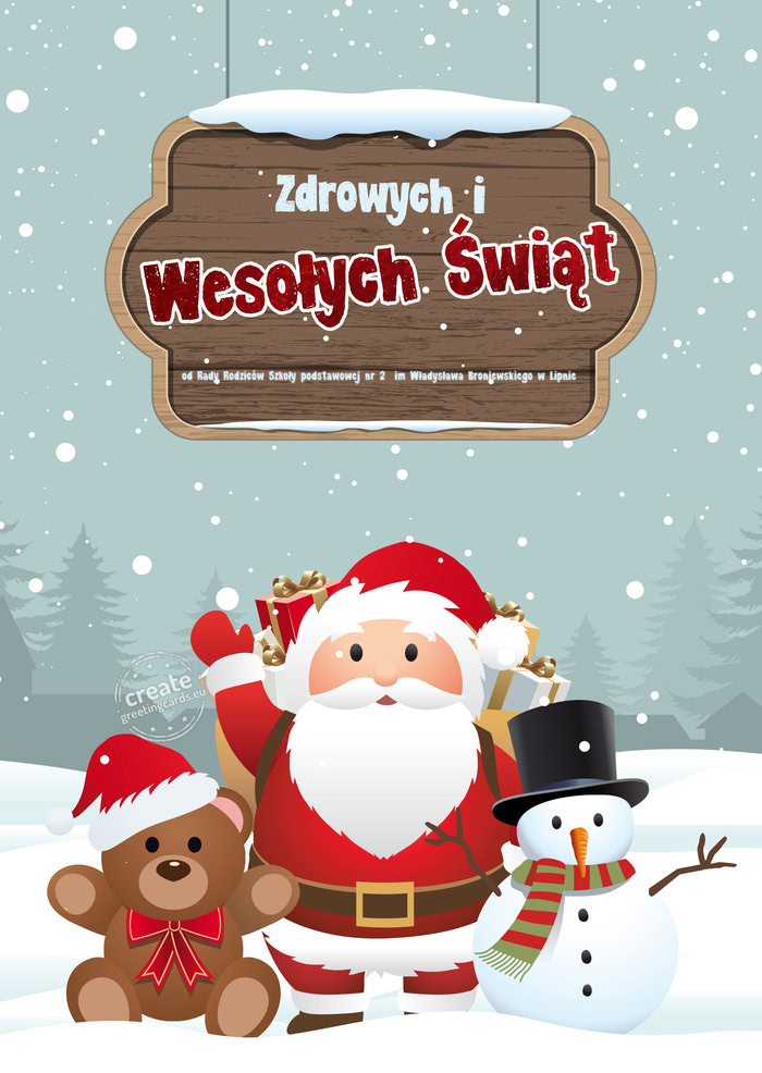 Wesołych Świąt Bożego narodzenia od Rady Rodziców Szkoły podstawowej nr 2 im Władysława Bro