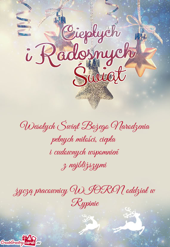 Wesołych Świąt Bożego Narodzenia pełnych miłości, ciepła