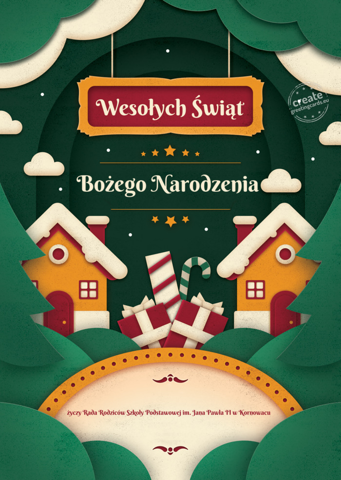 Wesołych Świąt Bożego Narodzenia Rada Rodziców Szkoły Podstawowej im. Jana Pawł