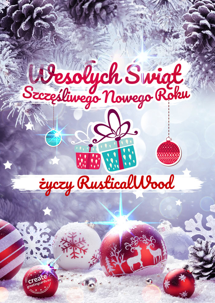 Wesołych Świąt Bożego narodzenia RusticalWood
