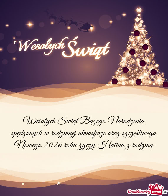 Wesołych Świąt Bożego Narodzenia spędzonych w rodzinnej atmosferze oraz szczęśliwego Nowego 2