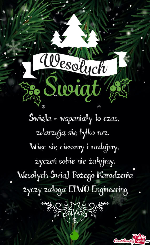 Wesołych Świąt Bożego Narodzenia załoga ELWO Engineering