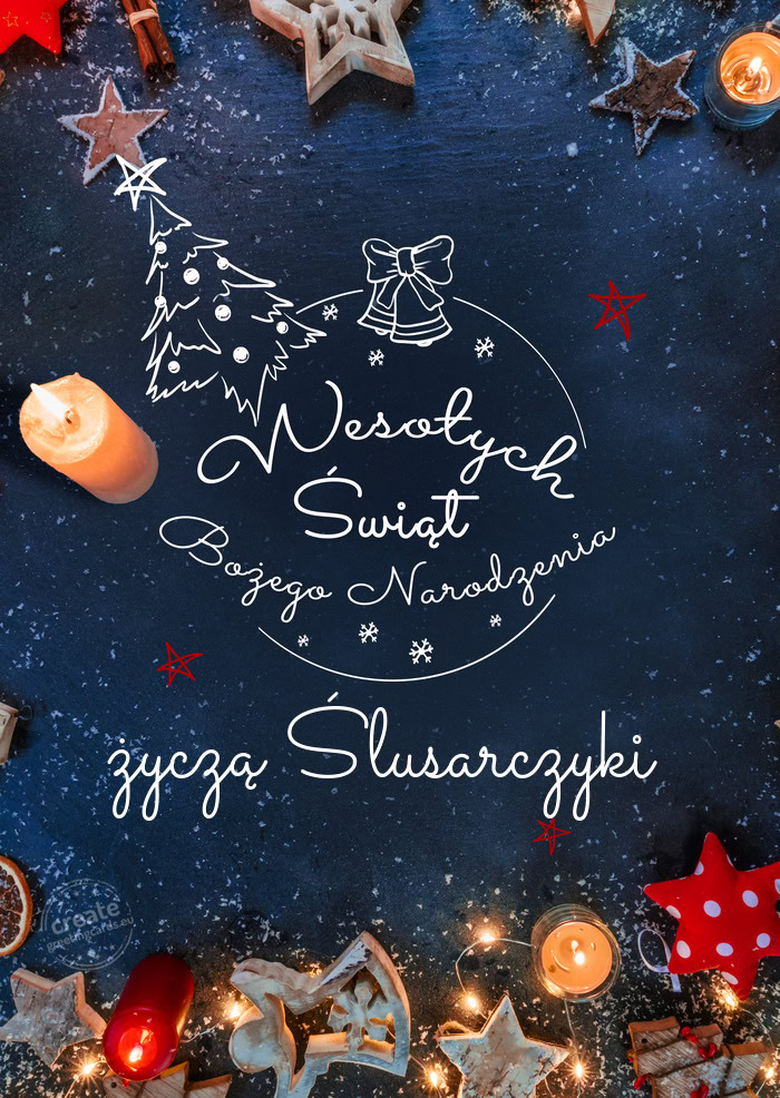 Wesołych Świąt bożego narodzenia życzą Ślusarczyki