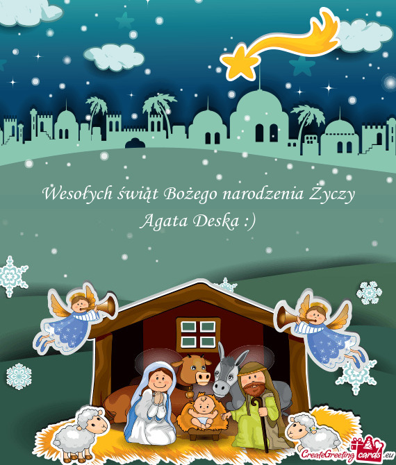 Wesołych świąt Bożego narodzenia Życzy Agata Deska :)