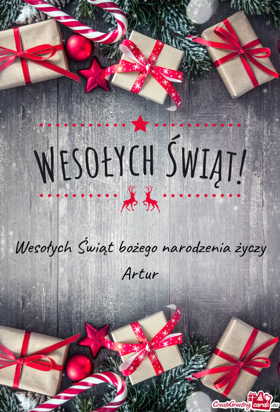 Wesołych Świąt bożego narodzenia życzy Artur