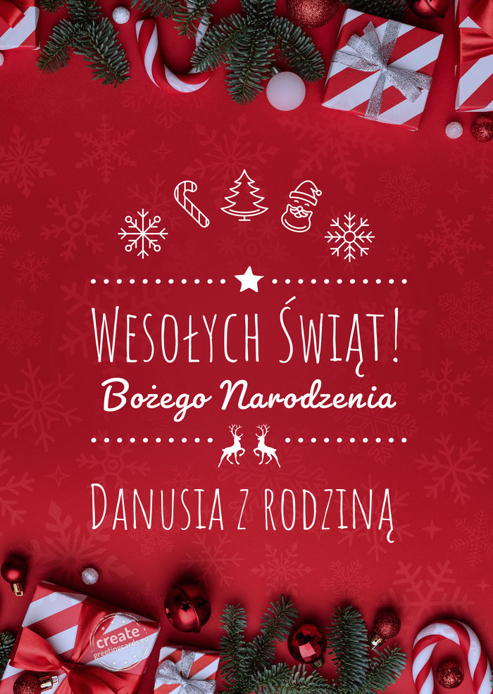 Wesołych Świąt Bożego NarodzeniaDanusia z rodziną