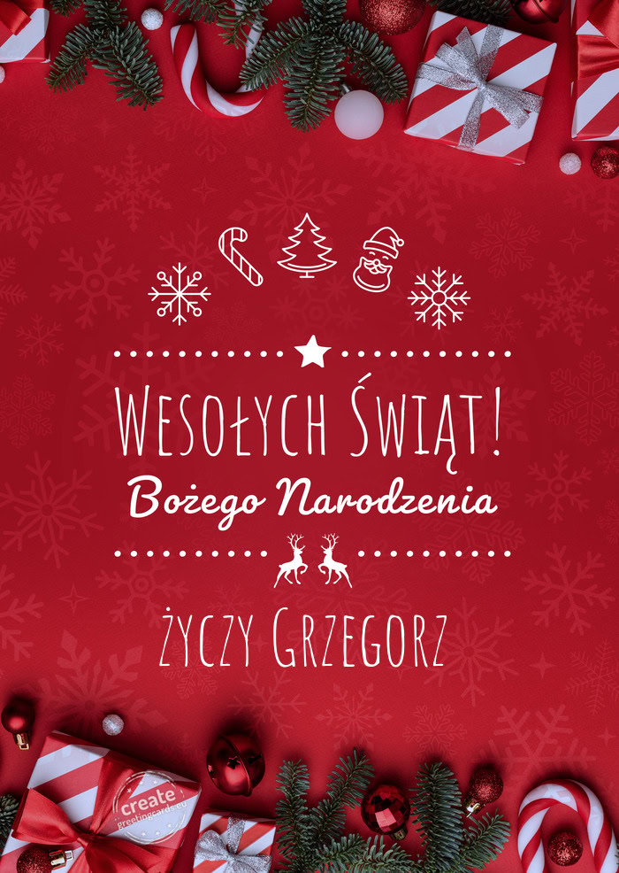 Wesołych Świąt Bożego NarodzeniaGrzegorz