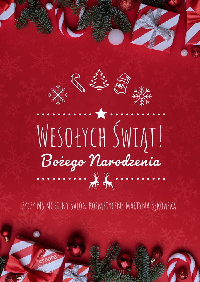 Wesołych Świąt Bożego NarodzeniaMS Mobilny Salon Kosmetyczny Martyna Sękowska