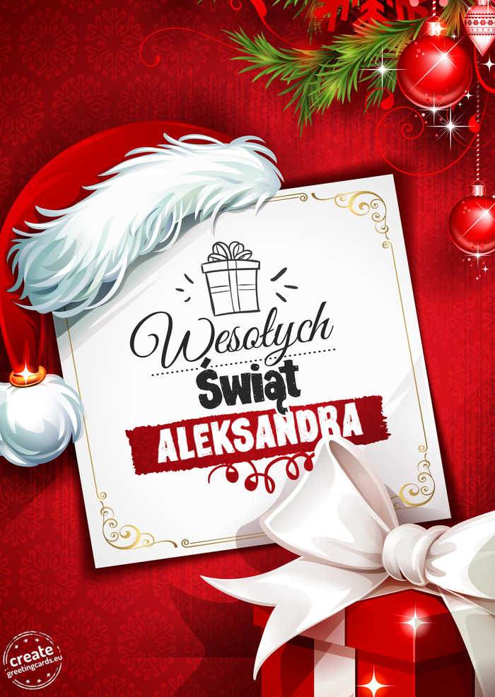 Wesołych Świąt Bożonarodzeniowych ALEKSANDRA