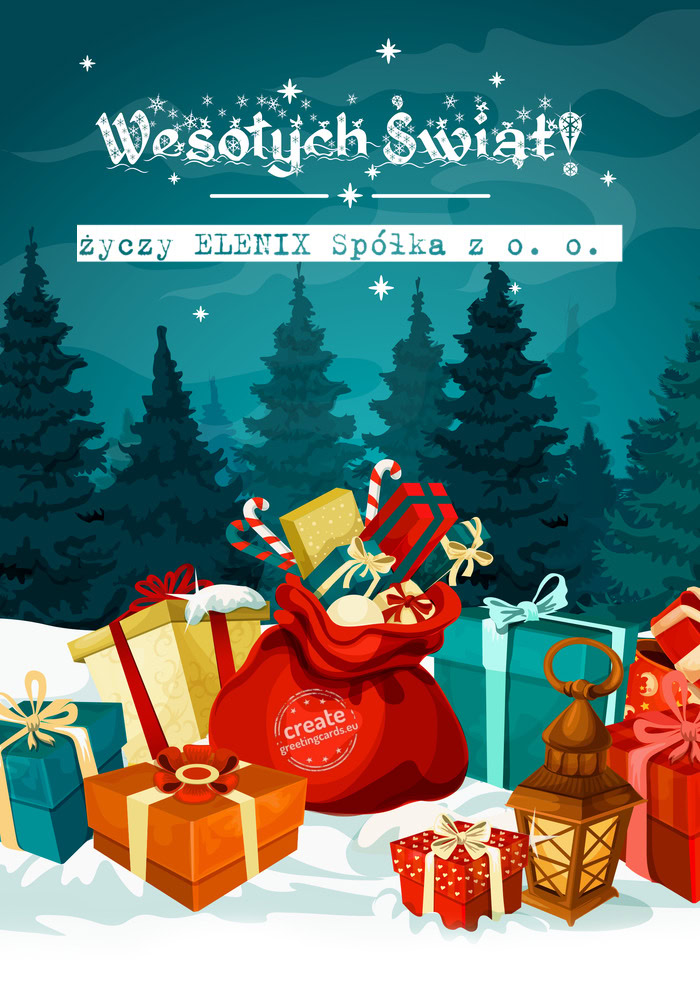 Wesołych Świąt Bożonarodzeniowych ELENIX Spółka z o. o
