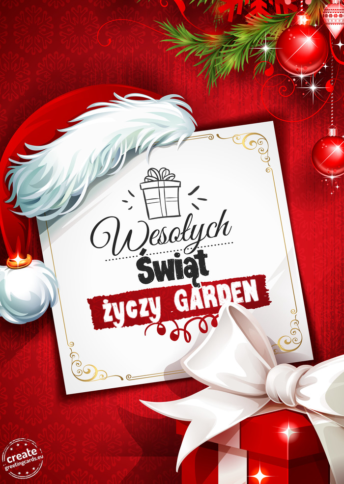 Wesołych Świąt Bożonarodzeniowych GARDEN