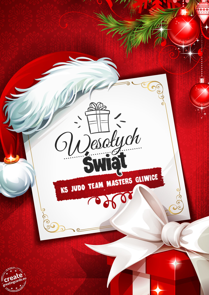 Wesołych Świąt Bożonarodzeniowych KS JUDO TEAM MASTERS GLIWICE