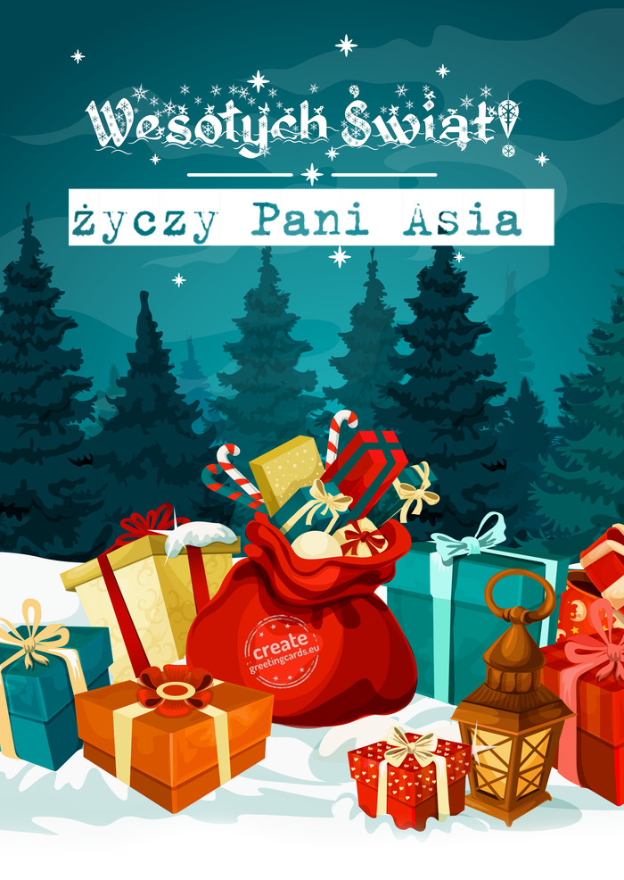 Wesołych Świąt Bożonarodzeniowych Pani Asia