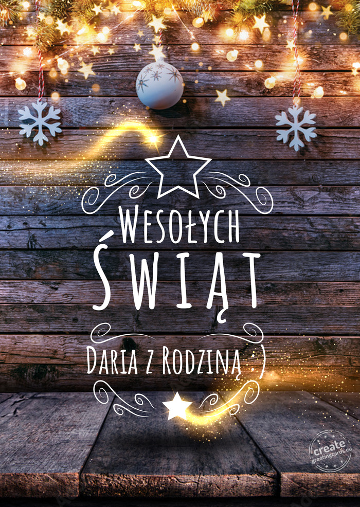 Wesołych Świąt Daria z Rodziną :)