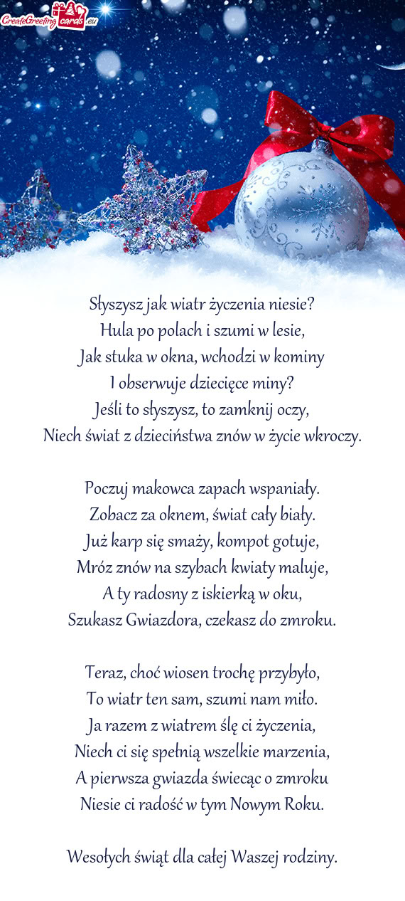 Wesołych świąt dla całej Waszej rodziny