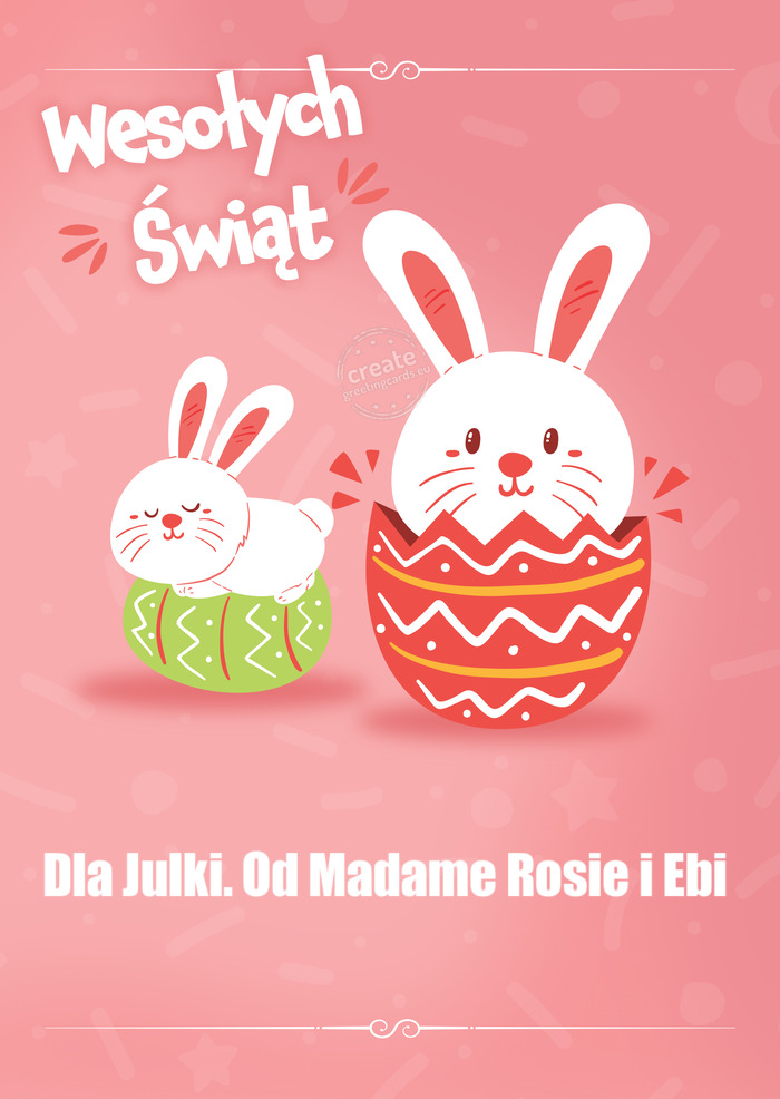 Wesołych Świąt Dla Julki. Od Madame Rosie i Ebi