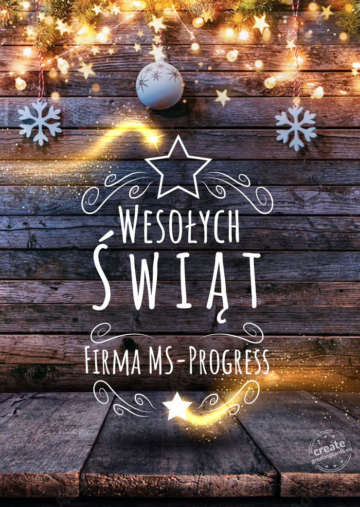 Wesołych Świąt Firma MS-Progress