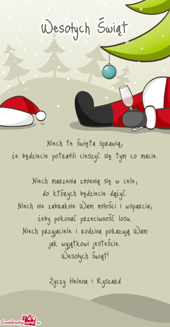 Wesołych świąt! Helena i Ryszard