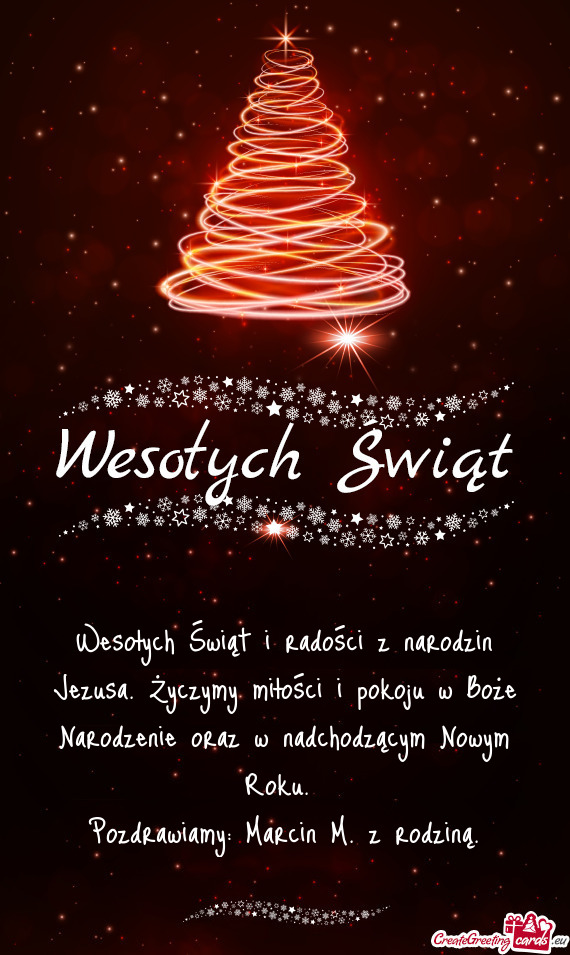 Wesołych Świąt i radości z narodzin Jezusa. Życzymy miłości i pokoju w Boże Narodzenie oraz